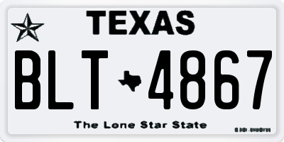 TX license plate BLT4867