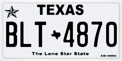 TX license plate BLT4870
