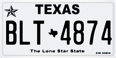 TX license plate BLT4874