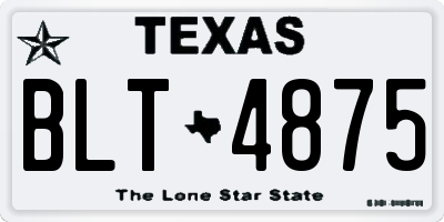 TX license plate BLT4875