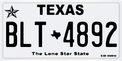 TX license plate BLT4892