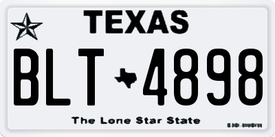 TX license plate BLT4898