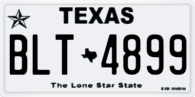 TX license plate BLT4899