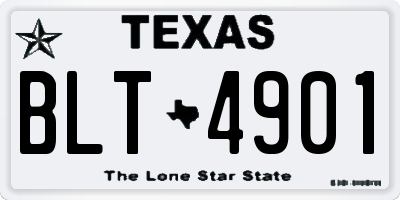 TX license plate BLT4901
