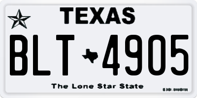 TX license plate BLT4905