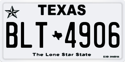 TX license plate BLT4906
