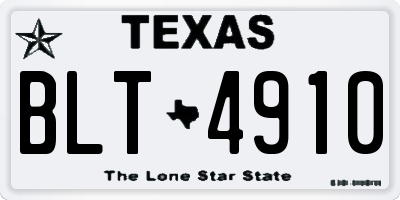 TX license plate BLT4910