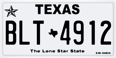 TX license plate BLT4912