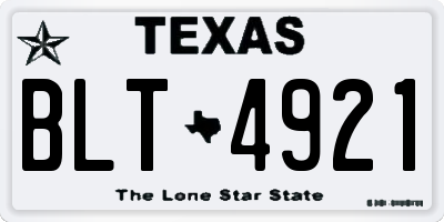 TX license plate BLT4921