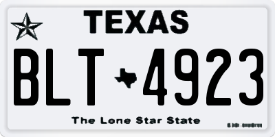 TX license plate BLT4923