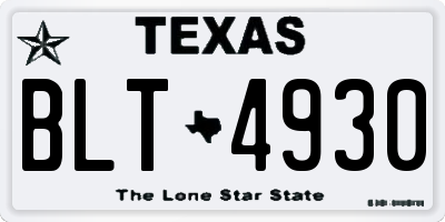 TX license plate BLT4930