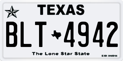 TX license plate BLT4942