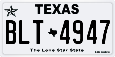 TX license plate BLT4947