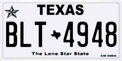 TX license plate BLT4948