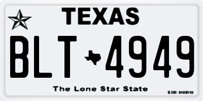 TX license plate BLT4949