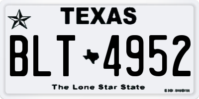 TX license plate BLT4952