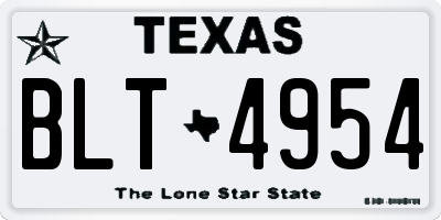 TX license plate BLT4954