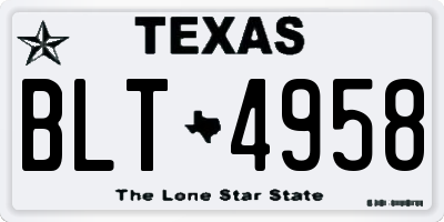 TX license plate BLT4958