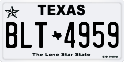 TX license plate BLT4959