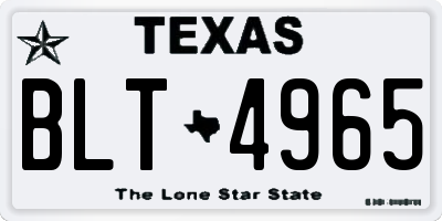 TX license plate BLT4965