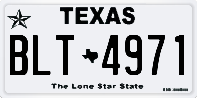 TX license plate BLT4971