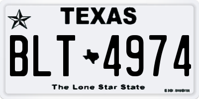 TX license plate BLT4974