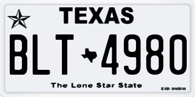 TX license plate BLT4980