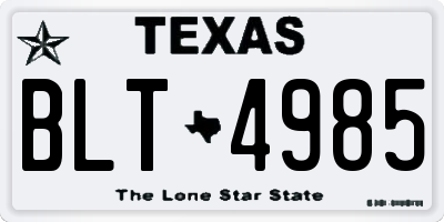 TX license plate BLT4985