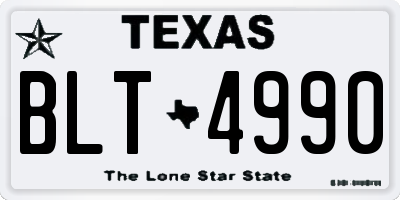 TX license plate BLT4990