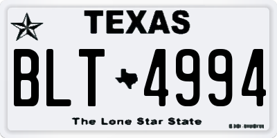 TX license plate BLT4994