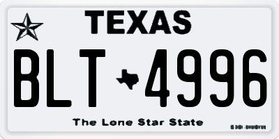 TX license plate BLT4996