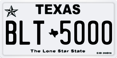 TX license plate BLT5000