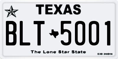 TX license plate BLT5001