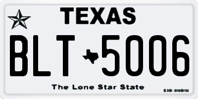 TX license plate BLT5006