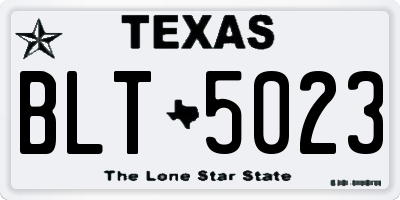TX license plate BLT5023