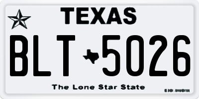 TX license plate BLT5026