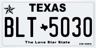 TX license plate BLT5030