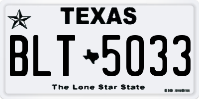 TX license plate BLT5033