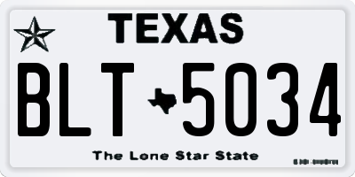 TX license plate BLT5034