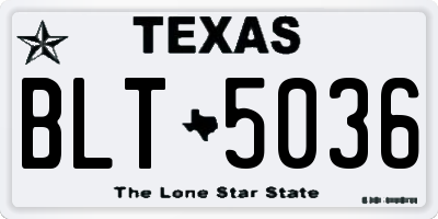 TX license plate BLT5036