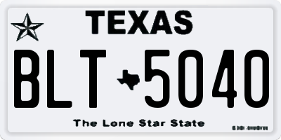 TX license plate BLT5040