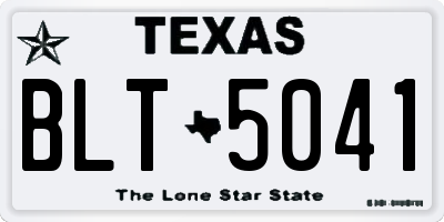 TX license plate BLT5041