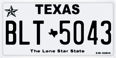 TX license plate BLT5043