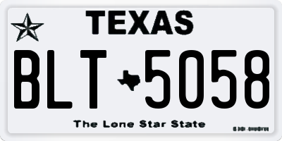 TX license plate BLT5058