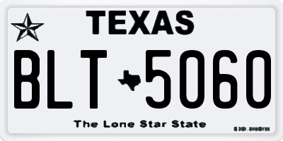 TX license plate BLT5060