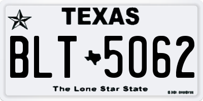 TX license plate BLT5062