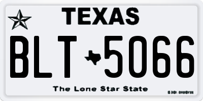 TX license plate BLT5066