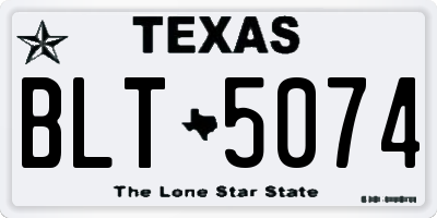 TX license plate BLT5074