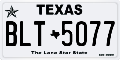 TX license plate BLT5077