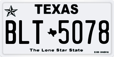 TX license plate BLT5078